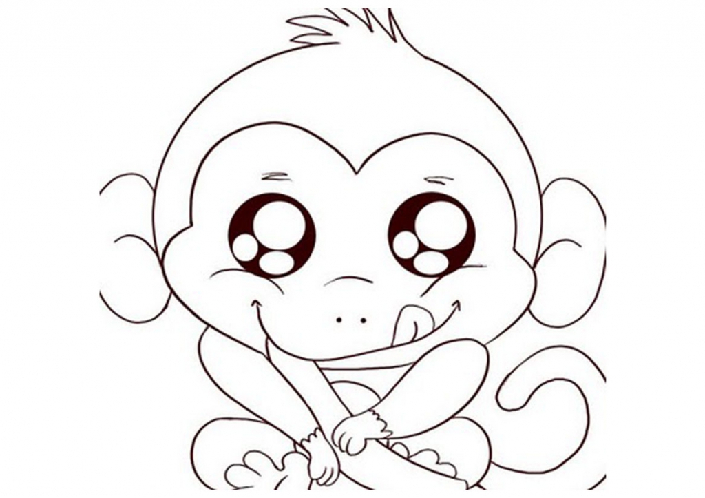 1024x723 Simple Monkey Drawing 9 Pics Of Simple Monkey Coloring Pages Easy