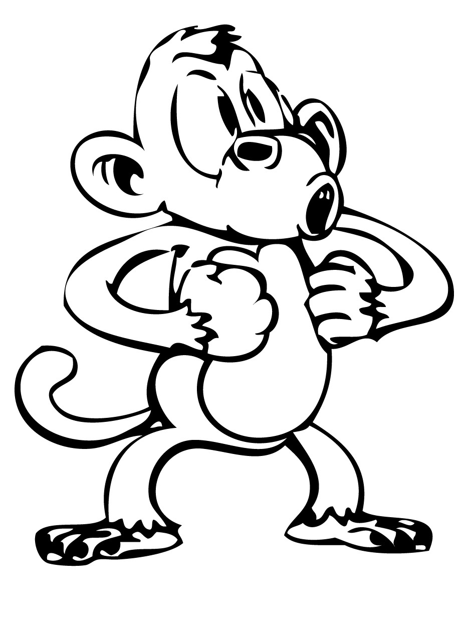 950x1230 Best Simple Monkey Coloring Pages Free 2761 Printable