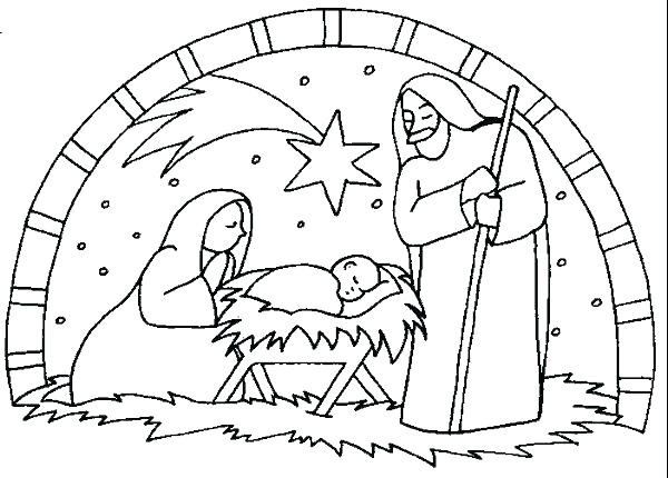600x430 Nativity Scene Coloring Page Best Of Nativity Scene Coloring Page
