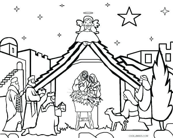 600x480 Nativity Scene Coloring Page Nativity Scene Coloring Pictures
