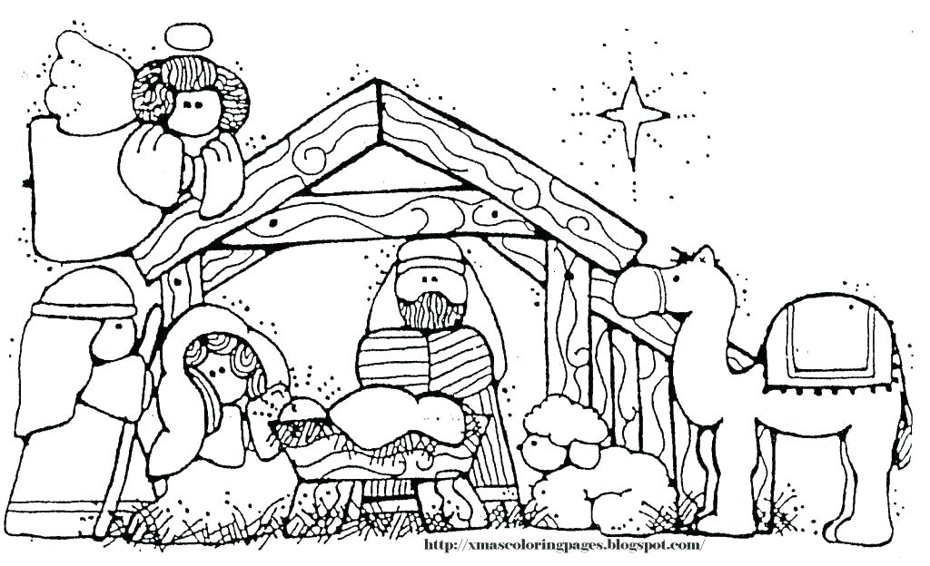 1024x624 Nativity Scene Coloring Pages Printable Nativity Scene Coloring