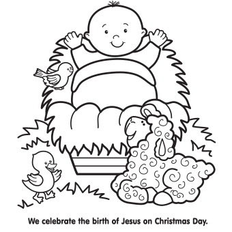 340x340 Baby Jesus Coloring Pages Holiday Coloring Pages
