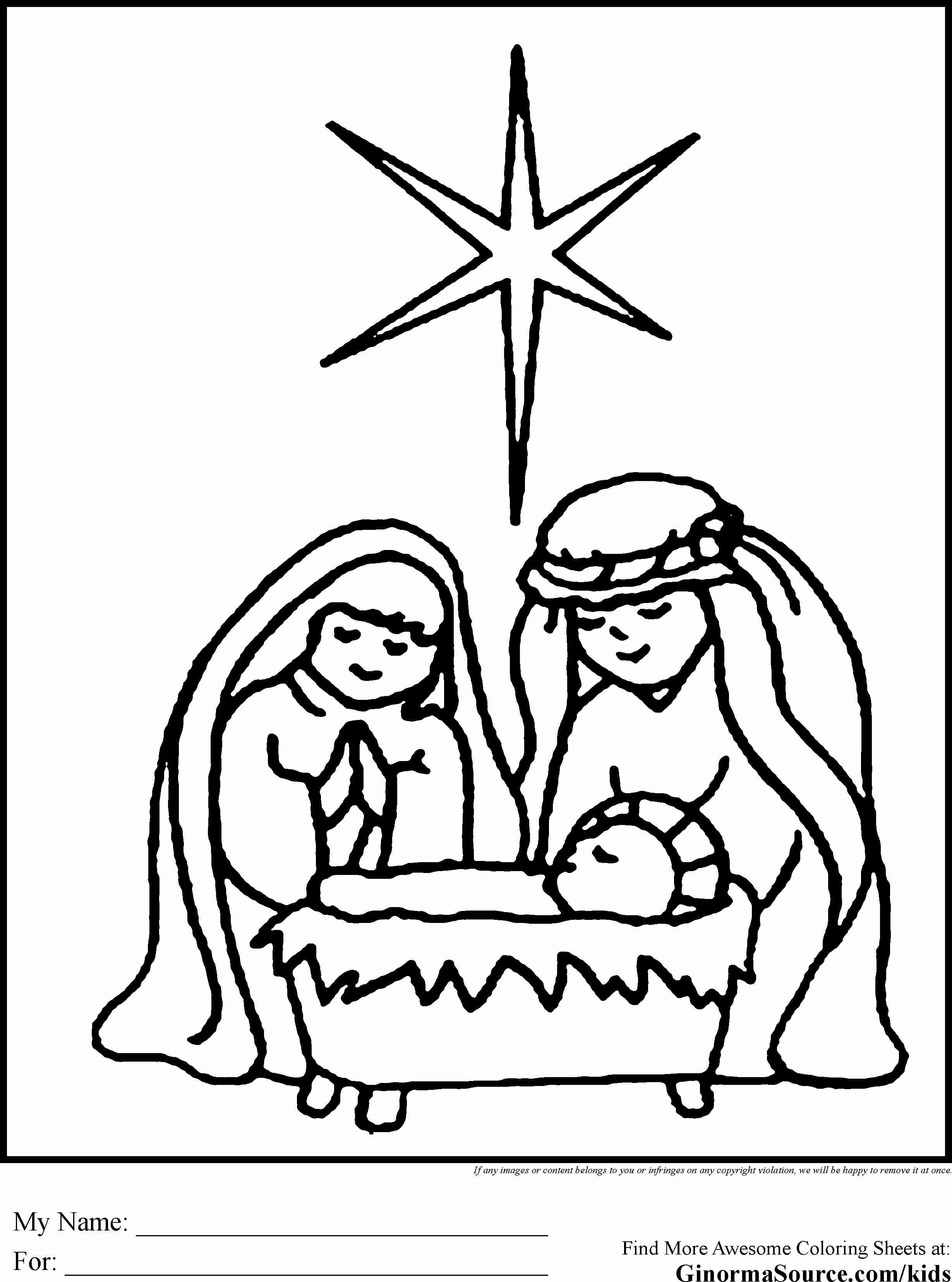 2459x3310 Simple Nativity Coloring Pages Also Scene Drawing