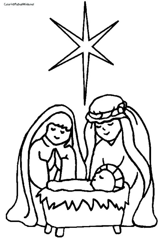 520x788 Simple Nativity Scene Coloring Pages Nativity Scene Coloring Page
