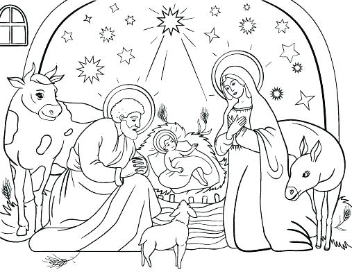 507x392 Nativity Color Page Nativity Coloring Page Nativity Coloring Pages