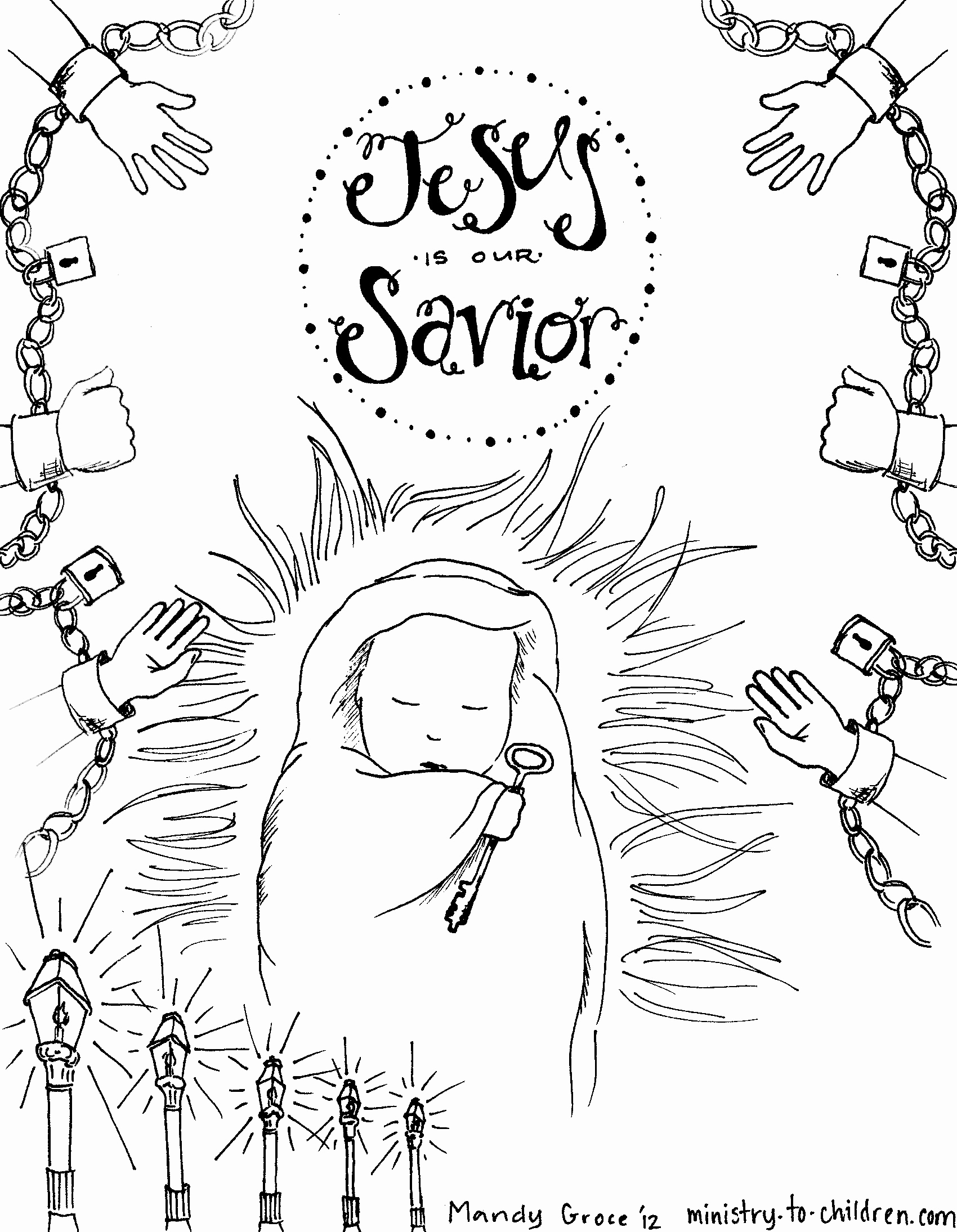 Simple Nativity Scene Coloring Pages