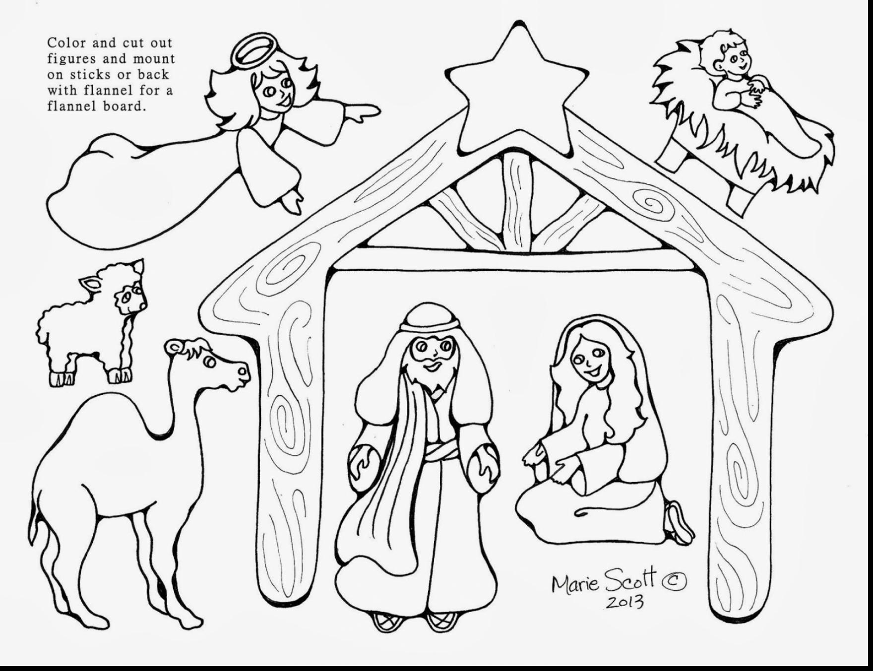 1760x1353 Popular Nativity Scene Coloring Pages Christma