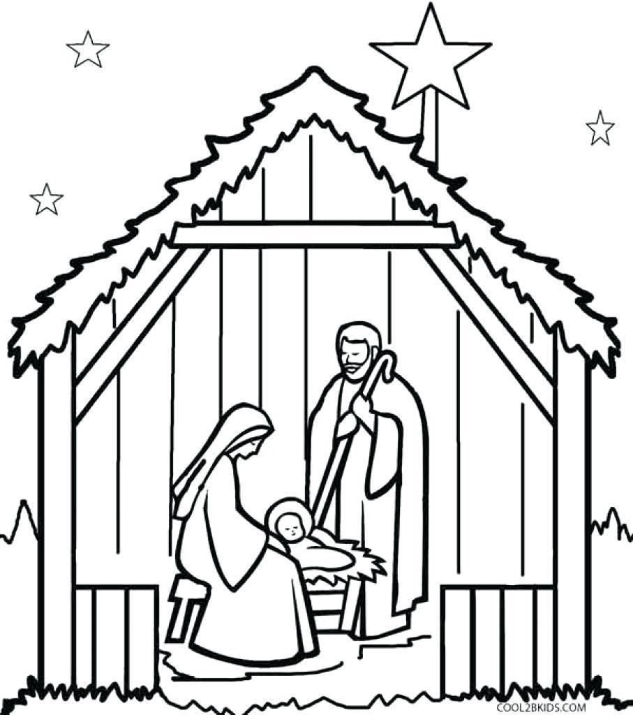 907x1024 The Best Simple Nativity Scene Coloring Pages Pict Of Manger Trend