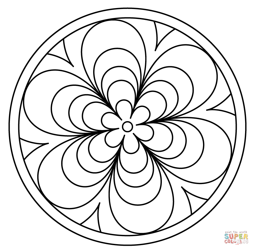 824x810 Floral Mandala With Good Patern Coloring Page Images