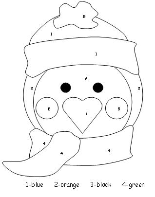 318x405 Easy Color By Number Printables Color Number For Penguin Them