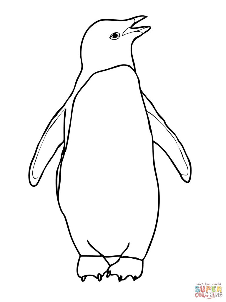 768x1024 Stylish Decoration Coloring Page Penguin Penguins Coloring Pages