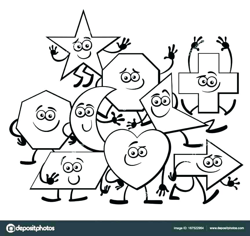863x814 Basic Shapes Coloring Pages