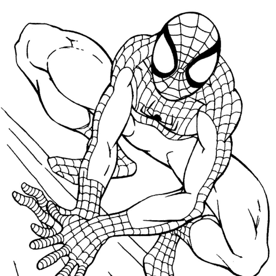 921x921 Simple Spiderman Coloring Printable Pages