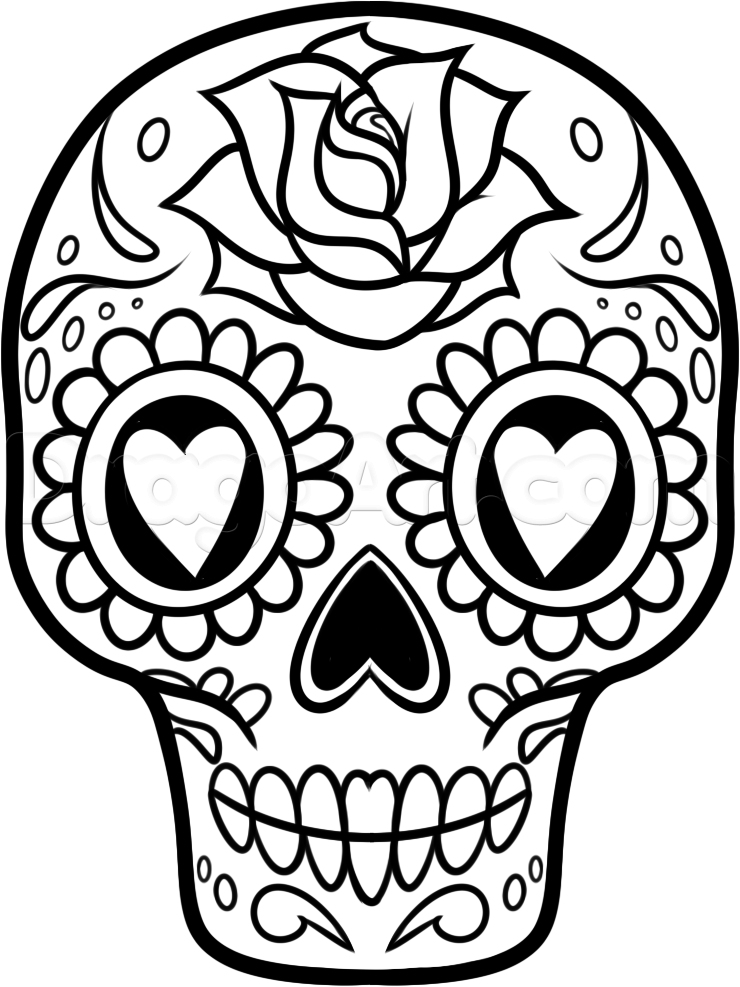 740x987 How To Draw A Sugar Skull Easy, Step By Step, Skulls, Pop Culture