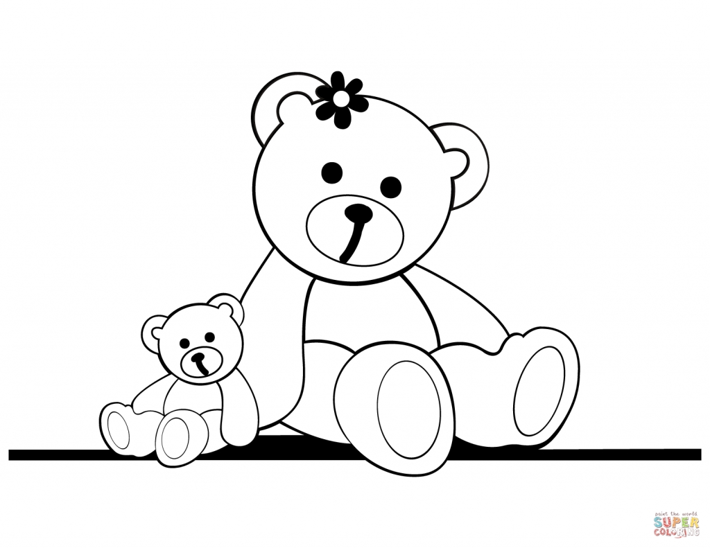 1024x791 Simple Teddy Bear Coloring Pages Free Coloring Pages Inside