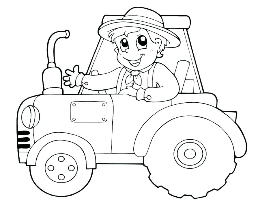 894x702 Tractor Coloring Page