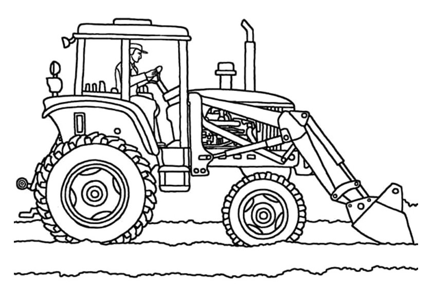 842x595 Simple Tractor Coloring Pages Printable Simple Tractor Coloring