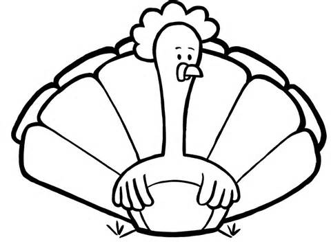 480x358 Simple Thanksgiving Turkey Coloring Page, Turkey Coloring Pages