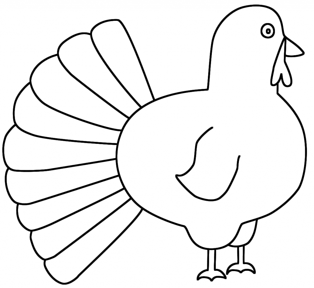 1024x939 Simple Turkey Drawing Coloring Pages Draw A Thanksgiving Turkey
