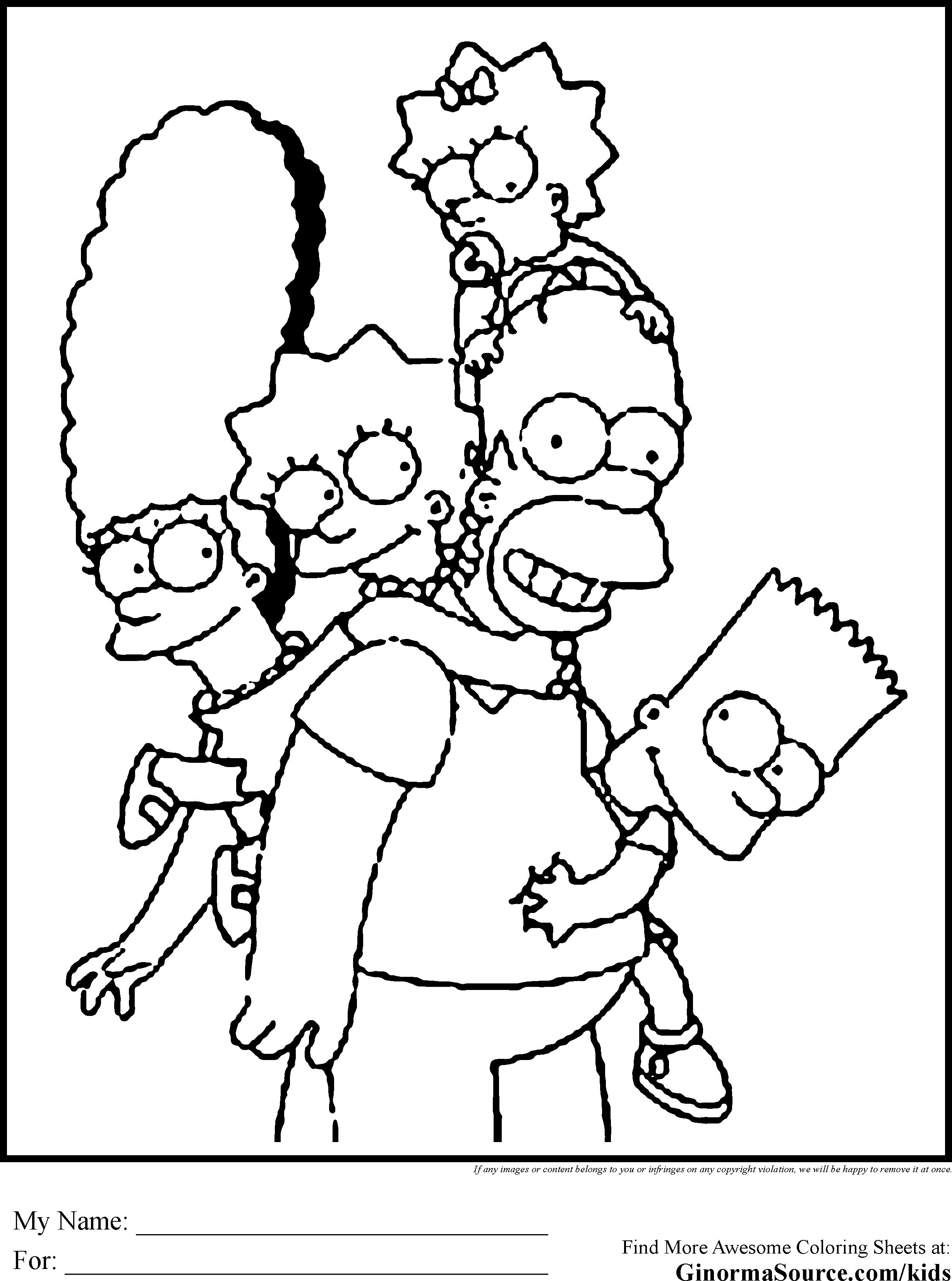 2459x3310 Simpsons Characters Coloring Pages Free For Kids New