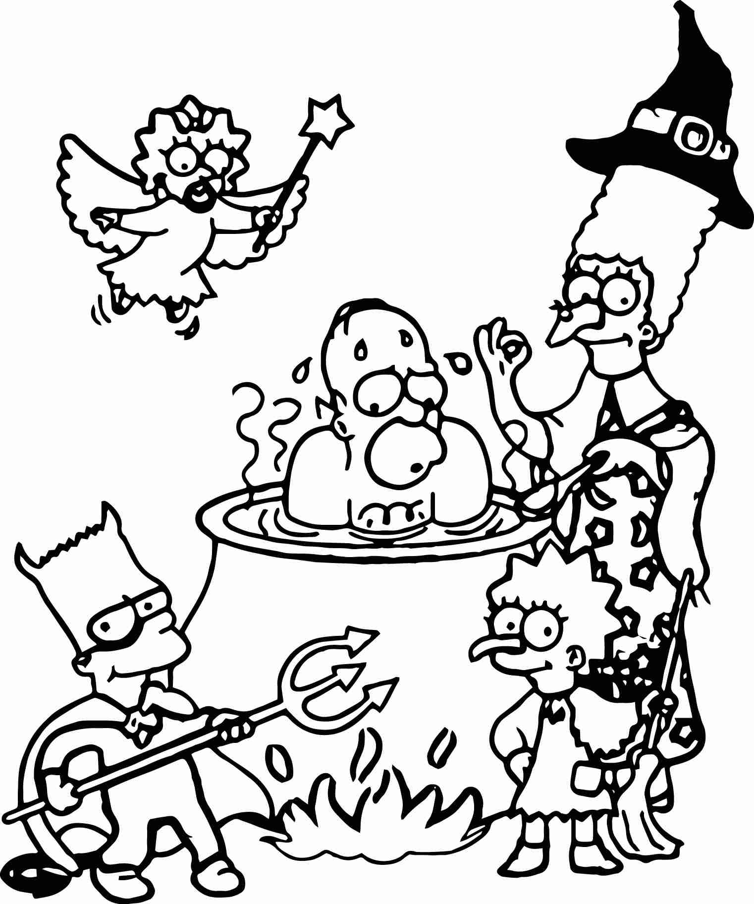 1522x1824 Simpsons Coloring Pages Homer Simpson Colouring Bart Printable