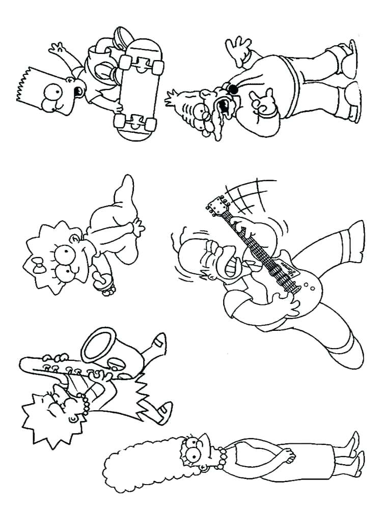 750x1000 Simpsons Characters Coloring Pages