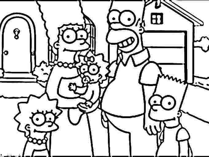 678x509 The Simpsons Colouring Pages Family Picture Simpsons Coloring