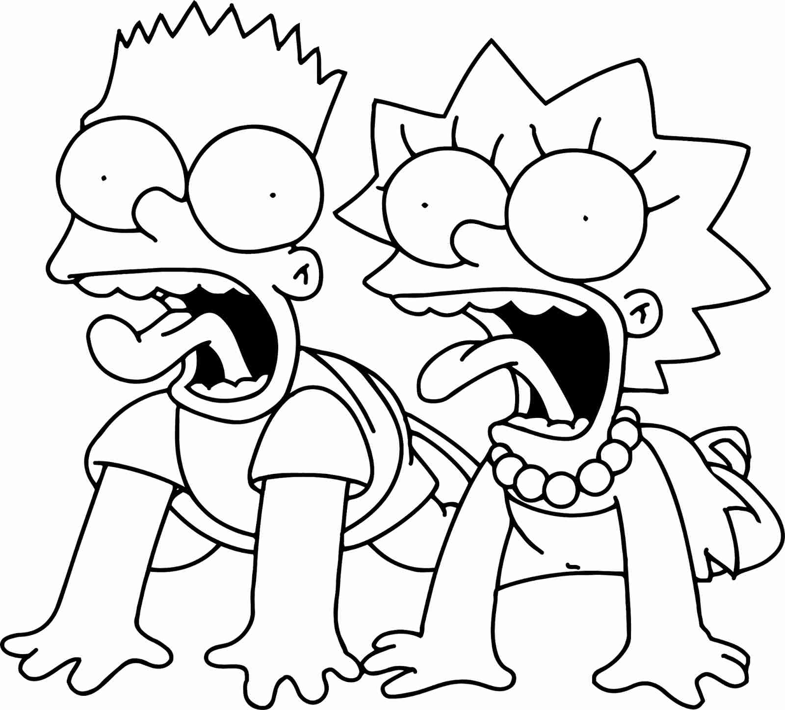1600x1449 Bart Lisa Simpson Coloring Pages Print Free Stunning The Simpsons