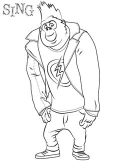 236x322 Sing Movie Coloring Page Gama Doodles Sing Movie