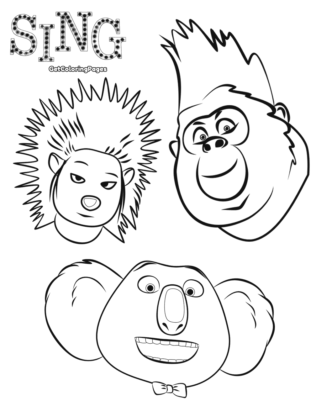 1024x1295 Animals From Sing The Movie Coloring Pages