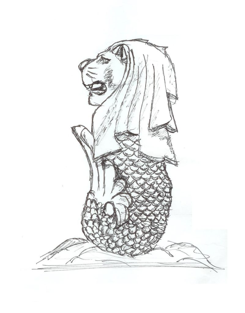 801x1024 Merlion By Iwantdraw Jpg For Singapore Coloring Page