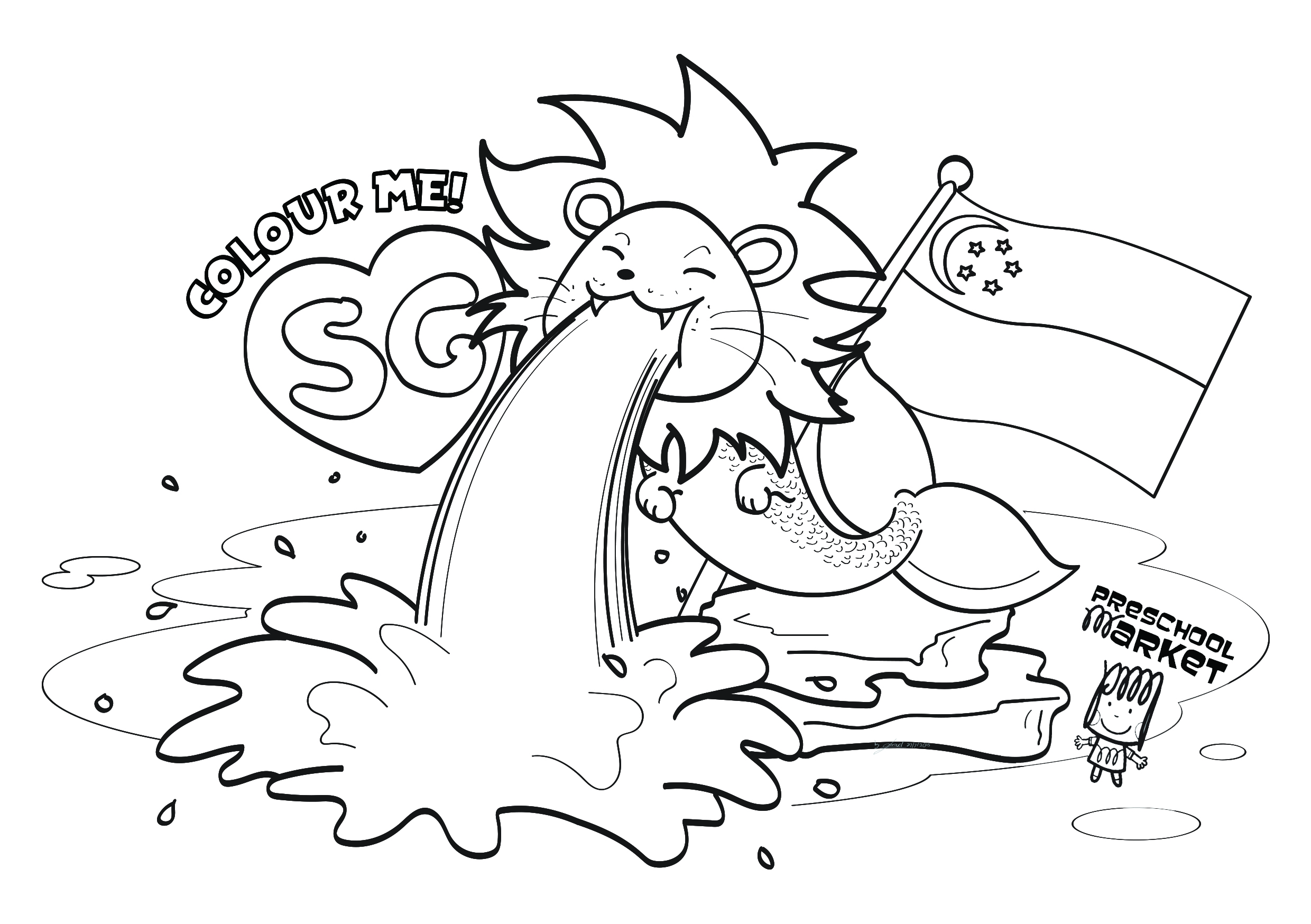 2480x1748 Preschool Market Resources Inside Singapore Coloring Page