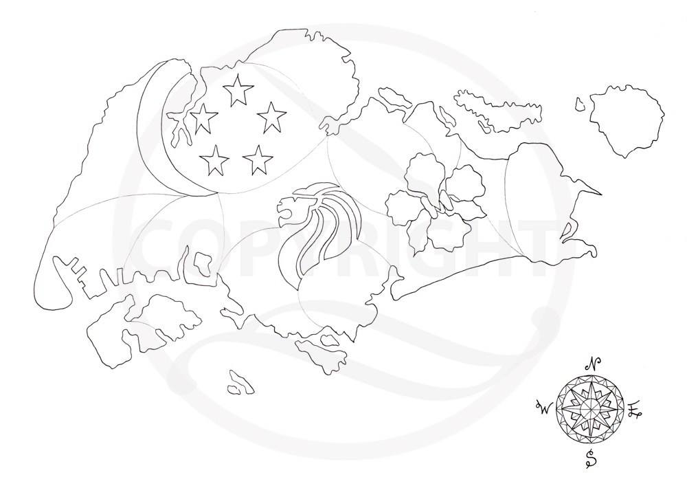 1000x707 Singapore Merlion Coloring Pages