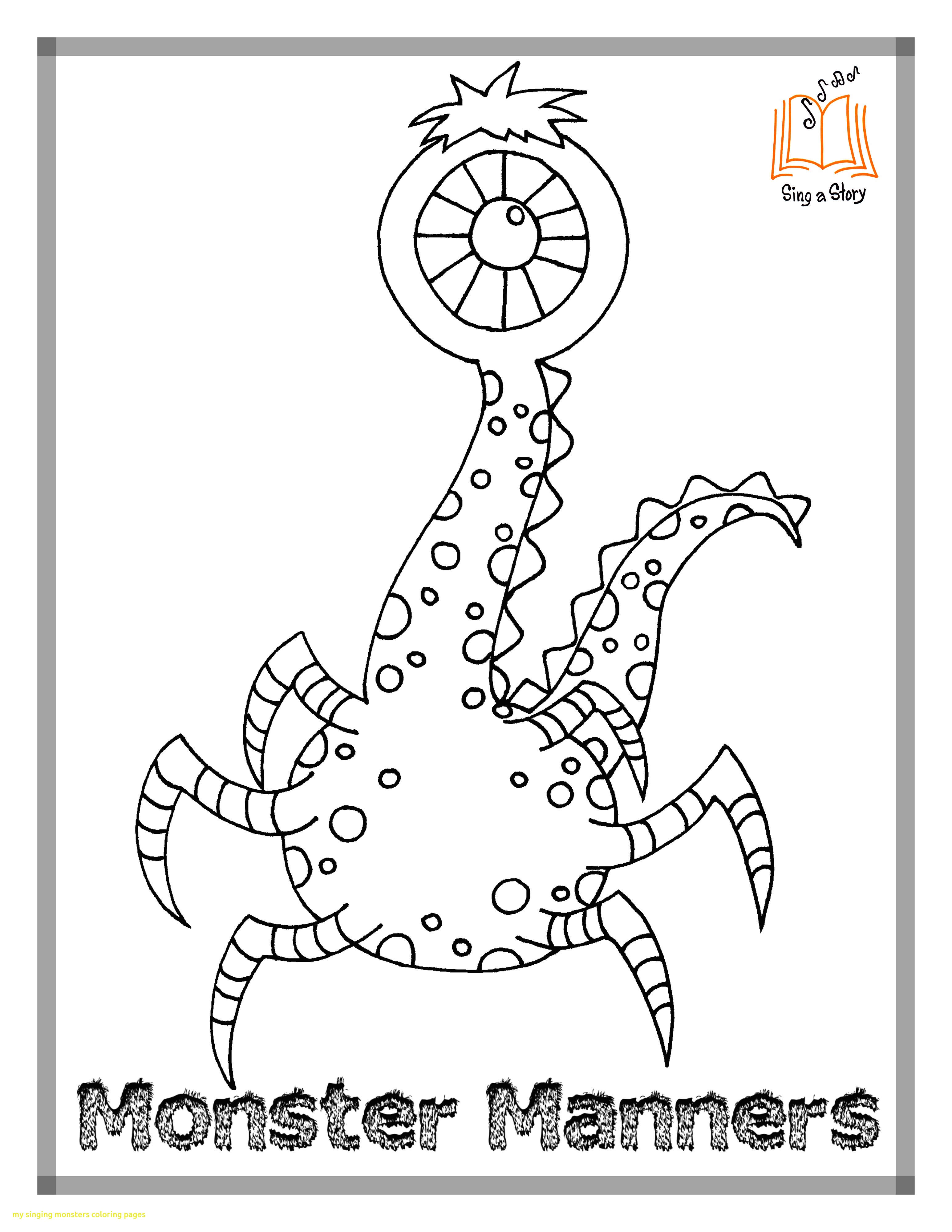 3091x4000 Free My Singing Monsters Coloring Pages Black