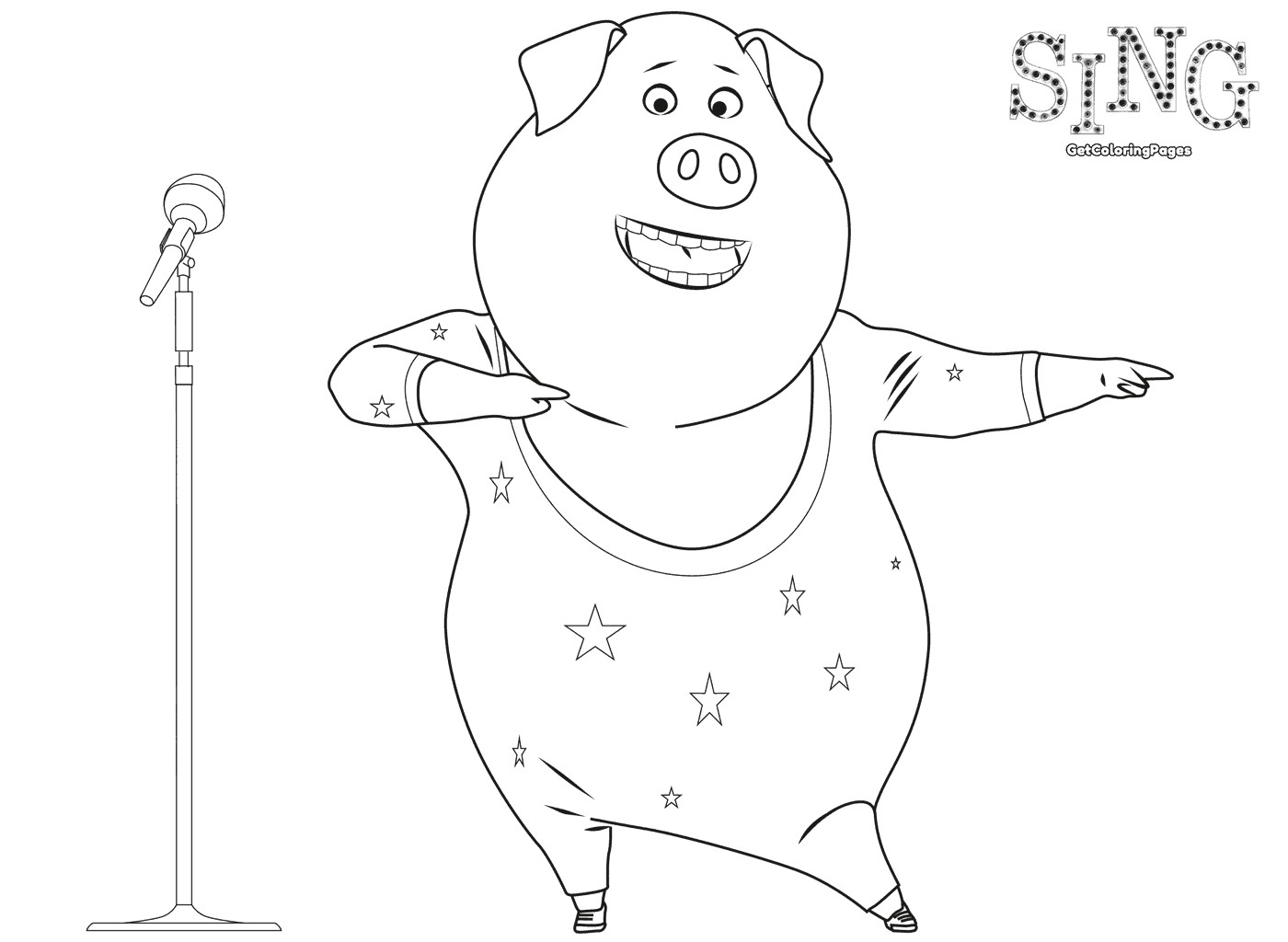 1400x1024 Singer Coloring Pages Top 30 Sing Movie Arilitv Com Pink Beauteous