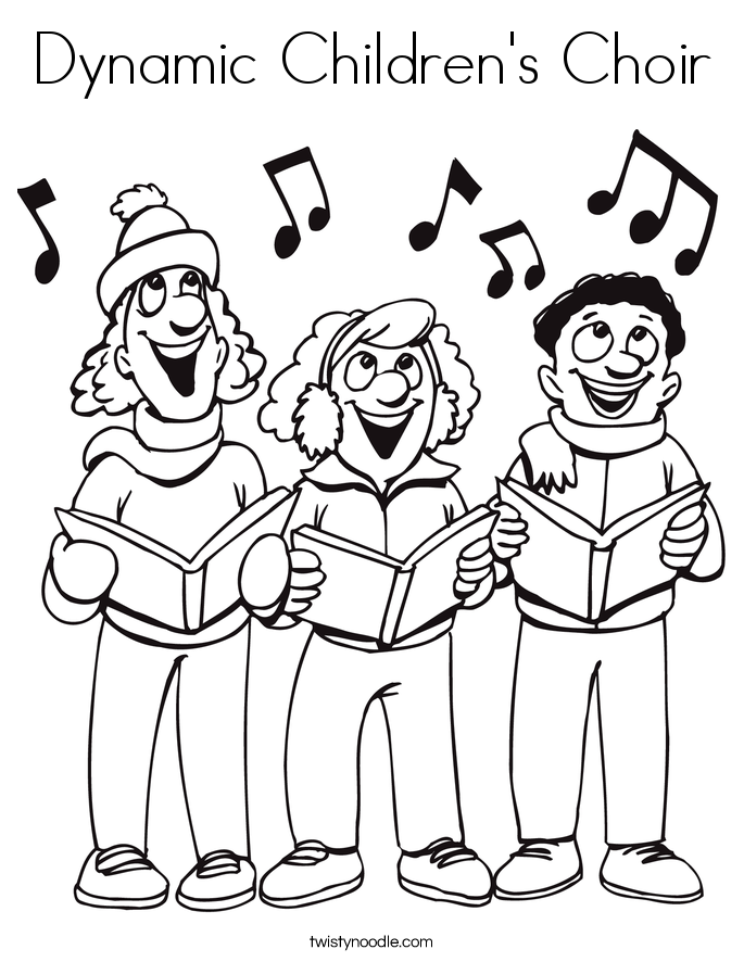 685x886 Dynamic Children's Choir Coloring Page
