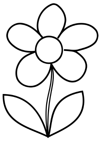 349x480 Simple Flower Coloring Page