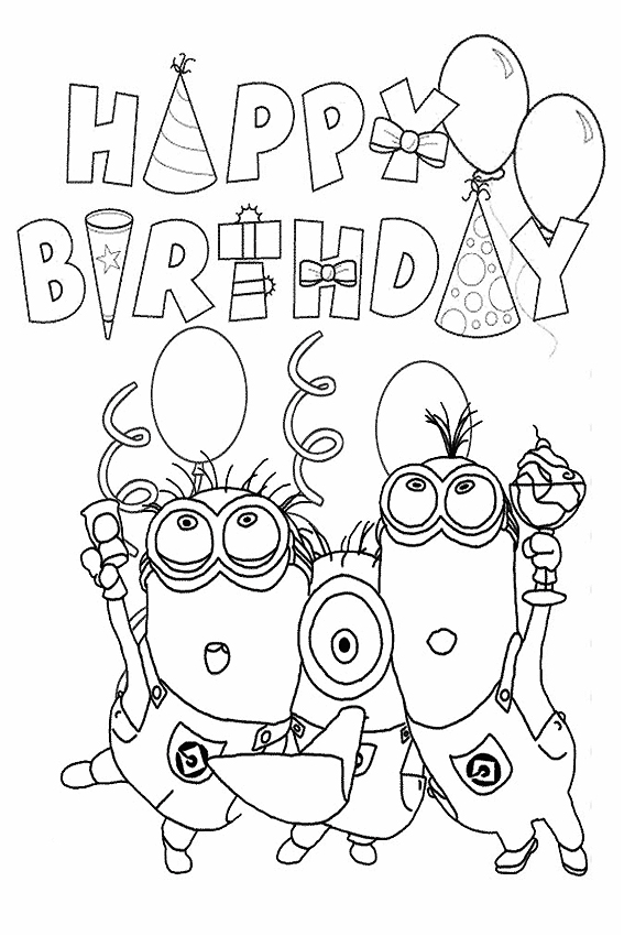 567x850 Happy Birthday Coloring Pages To Color In On Your Birthday
