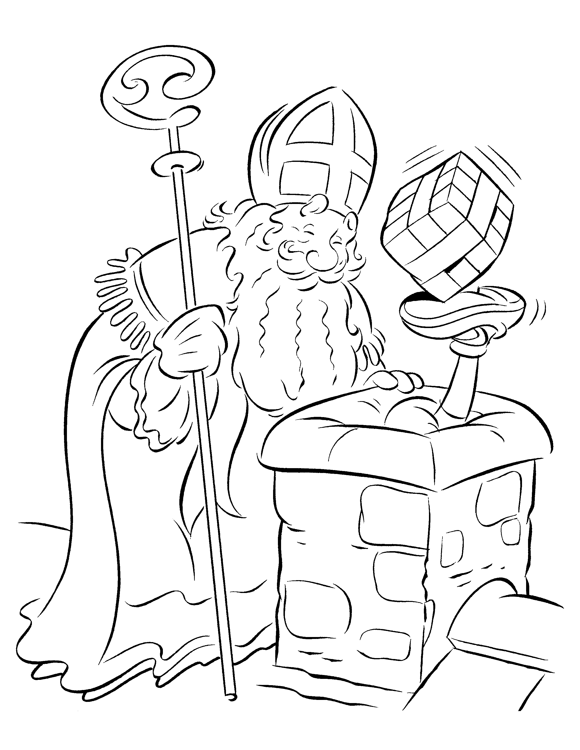 2400x3100 Sinterklaas Kleurplaat