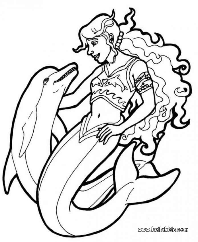 695x850 Mermaid Coloring Pages