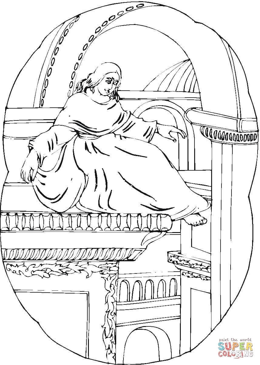 857x1200 Coloringpages David Michelangelo Sistine Chapel Coloring Page
