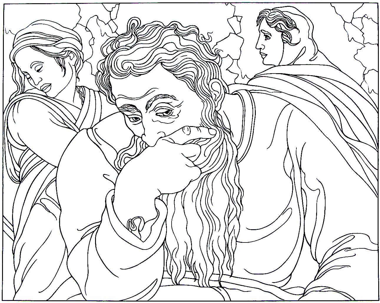 1291x1031 Jeremiah From The Sistine Chapel Painting By Michelangelo