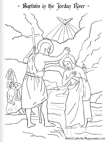 346x454 Baptism Of The Lord Coloring Page January 9th Catholic Playground