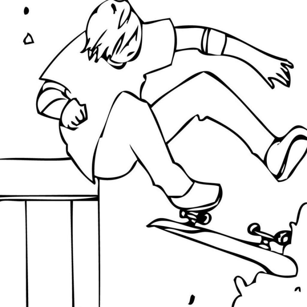 1024x1024 Skateboard Coloring Pages With Wallpaper High Resolution Intended