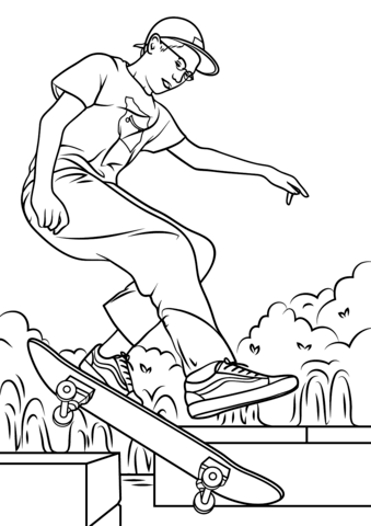 339x480 Skateboarding Coloring Pages Free Printables Boy Skateboarding