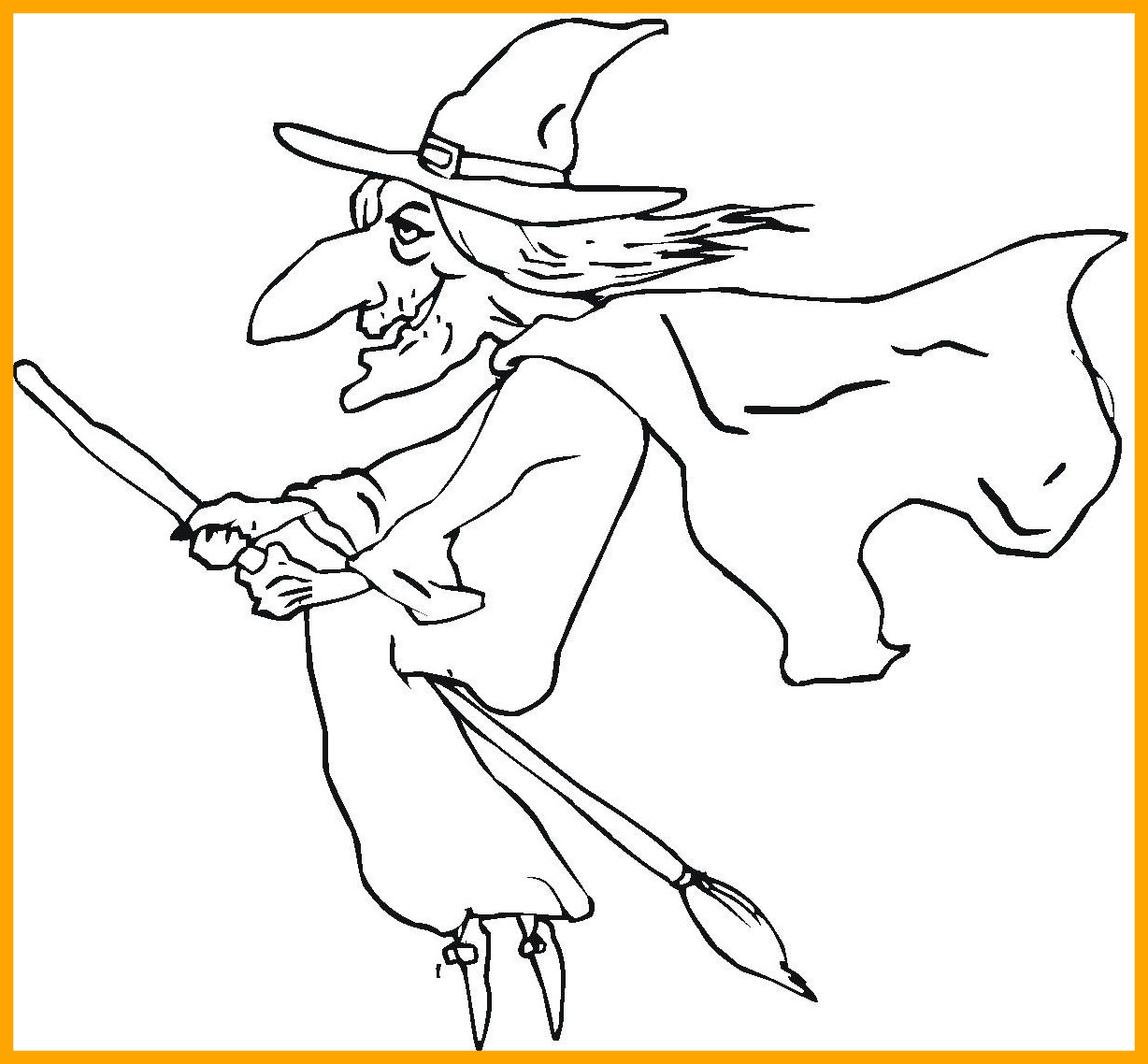 1228x1138 Unbelievable Witch With Skeleton Coloring Page Halloween To Print