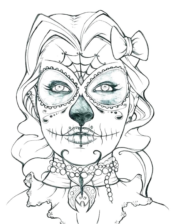 Skeleton Head Coloring Pages