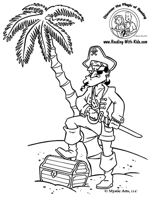 Skeleton Pirate Coloring Pages