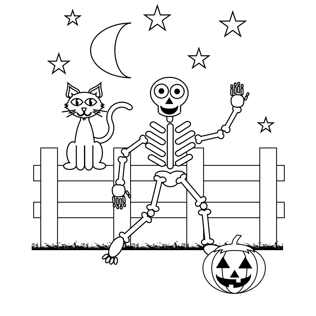 1027x1027 Free Printable Skeleton Coloring Pages For Kids