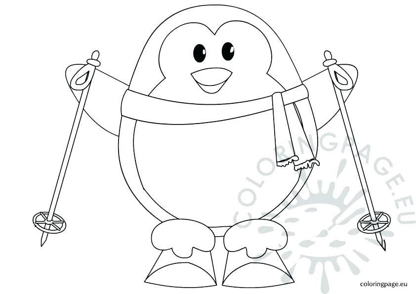 842x595 Ski Coloring Pages Skiing Coloring Pages Cute Skiing Penguin